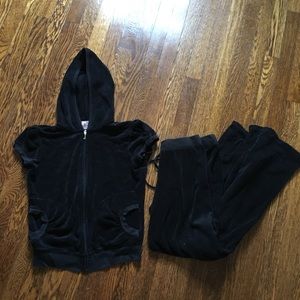 Juicy Couture black short sleeve track suit